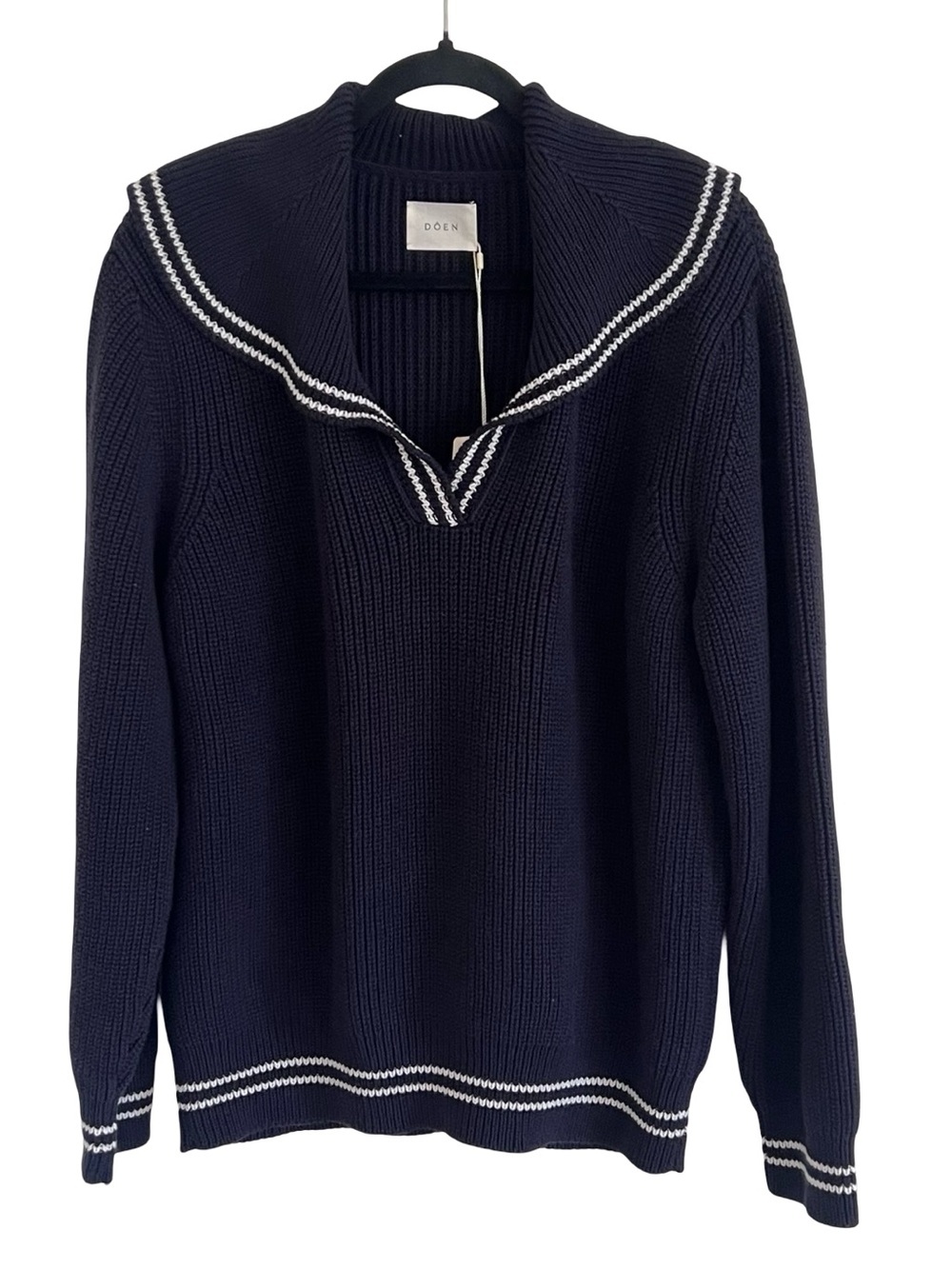 Doen DÔEN Voyage Sweater in Deep Navy Blue NWT Medium